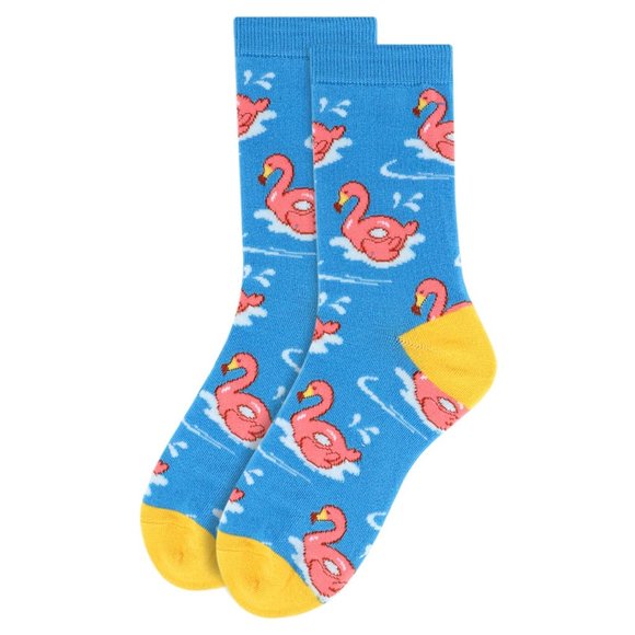 Women's Flamingo Tube Novelty Socks Blue - Picture 2 of 3